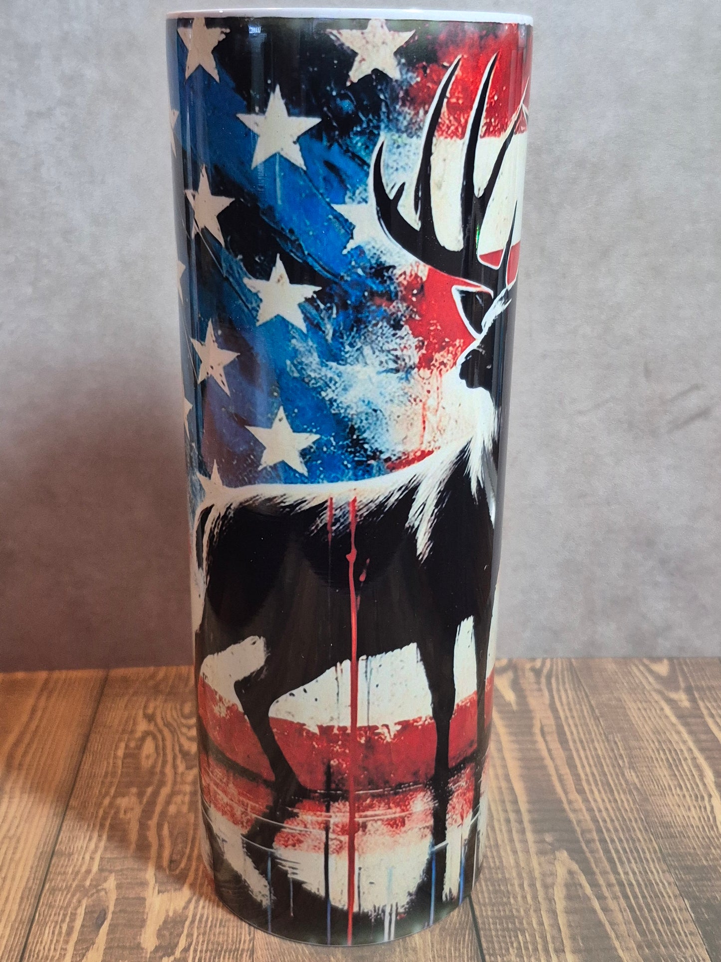 20 oz Deer Silhouette American Flag Tumbler