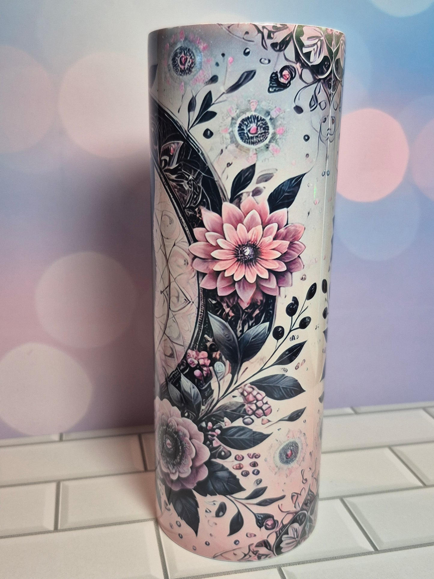 20 oz Purple Jeweled Cat Tumbler