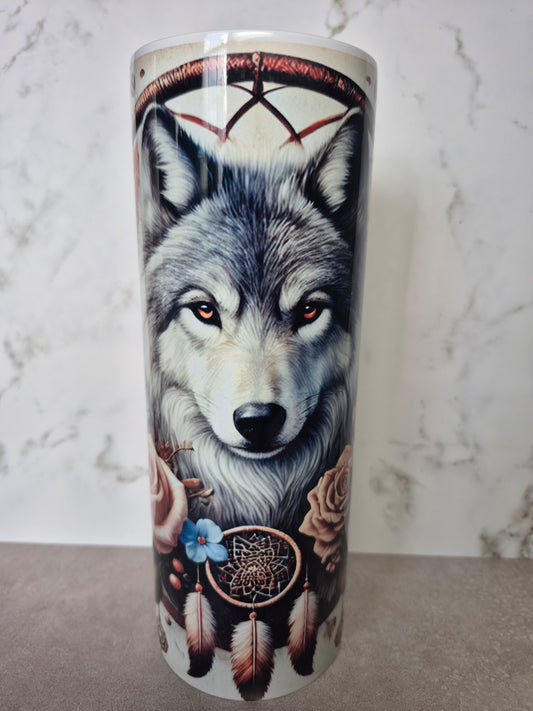 20 oz Wolf with Dreamcatcher Tumbler