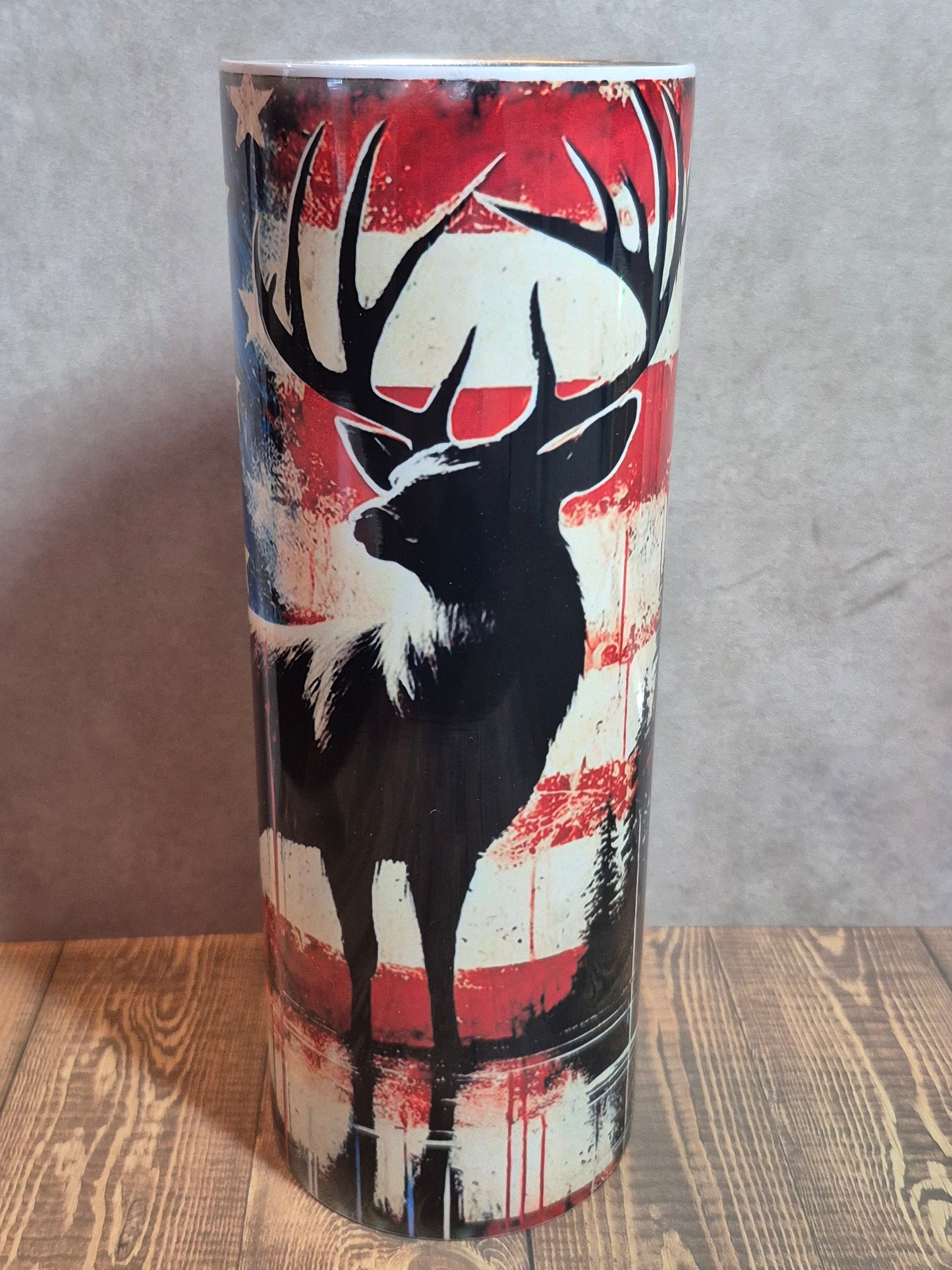 20 oz Deer Silhouette American Flag Tumbler