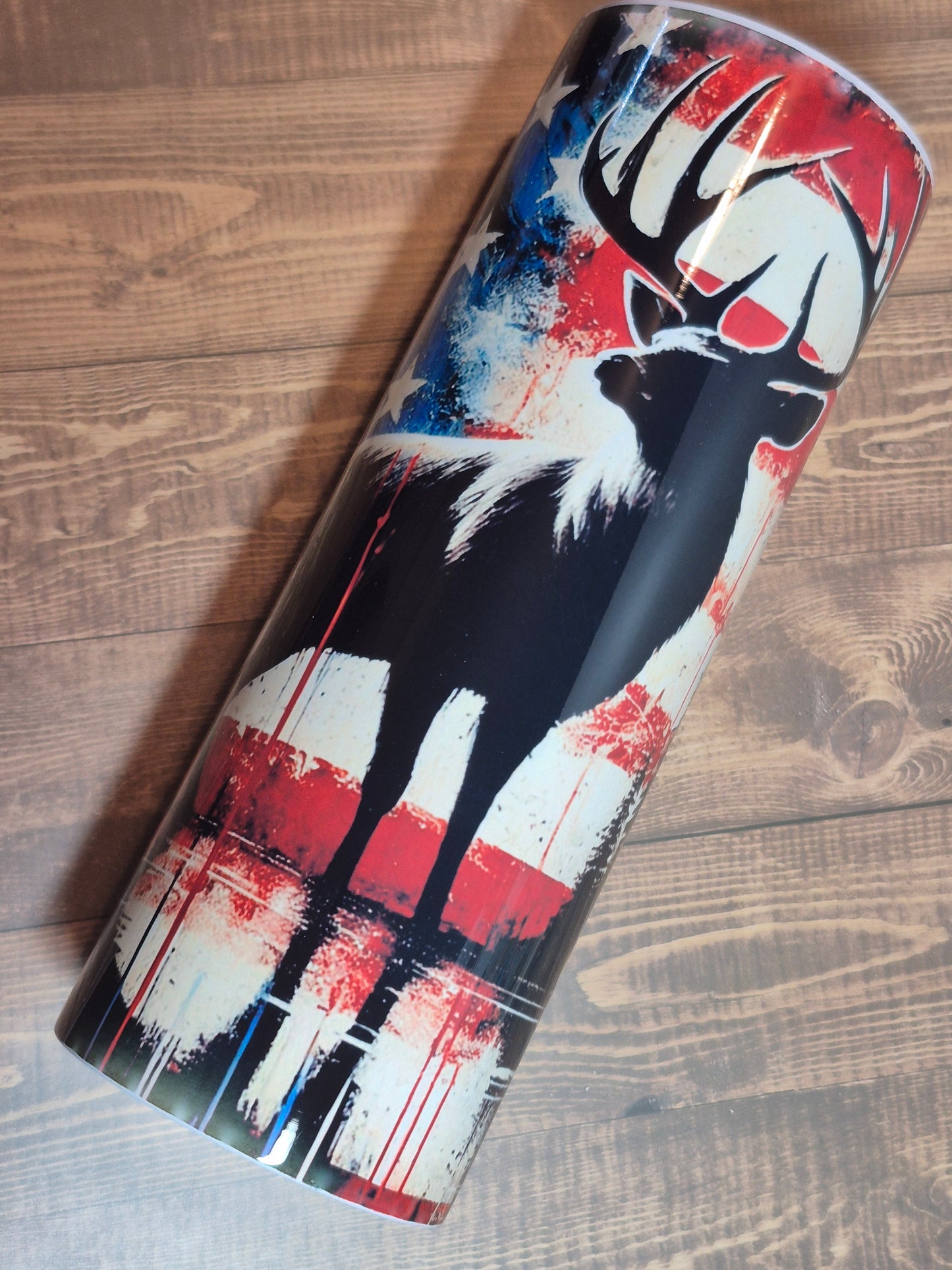 20 oz Deer Silhouette American Flag Tumbler
